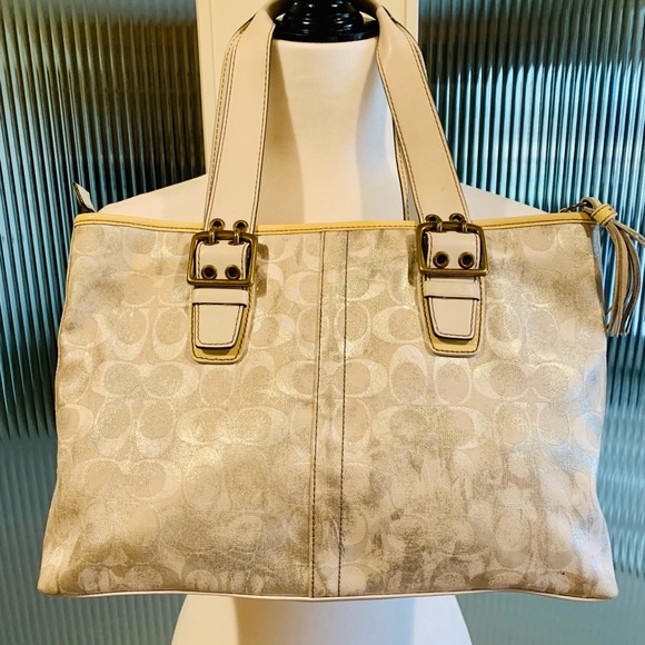 Vintage Coach Silver Tie Dye Slim Tote - Picture 5 of 9
